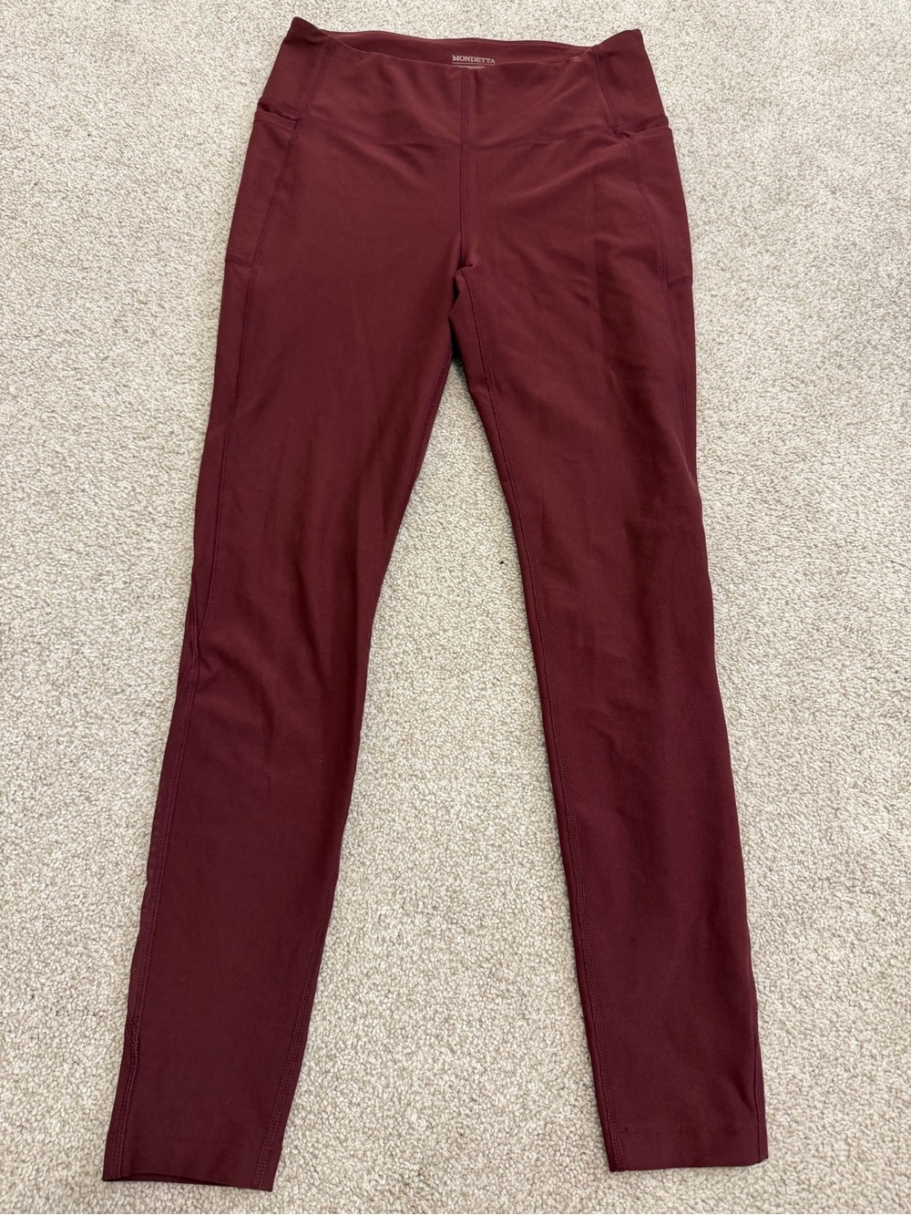 Mondetta Maroon High-Waist Active Leggings